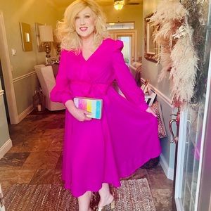 Vici Dolls hot pink Midi Dress size L